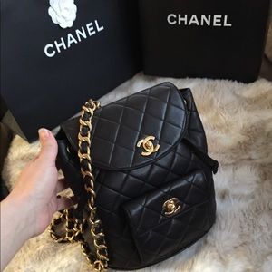 chanel black mini backpack
